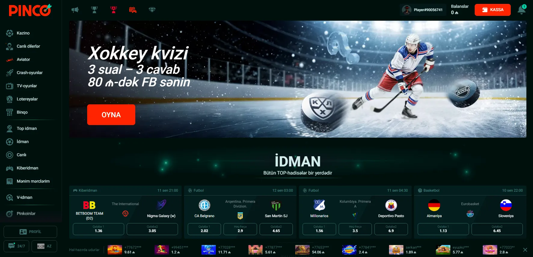 Pinco AZ oyunçularının real rəyləri və təcrübələri - etibarlılıq və xidmət keyfiyyəti Pinco AZ oyunçularının real rəyləri və təcrübələri